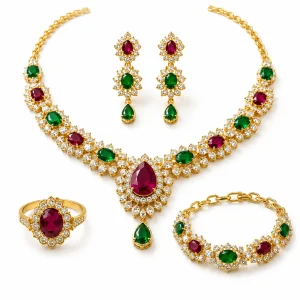 Premium Gold & Gemstone Jewellery Set